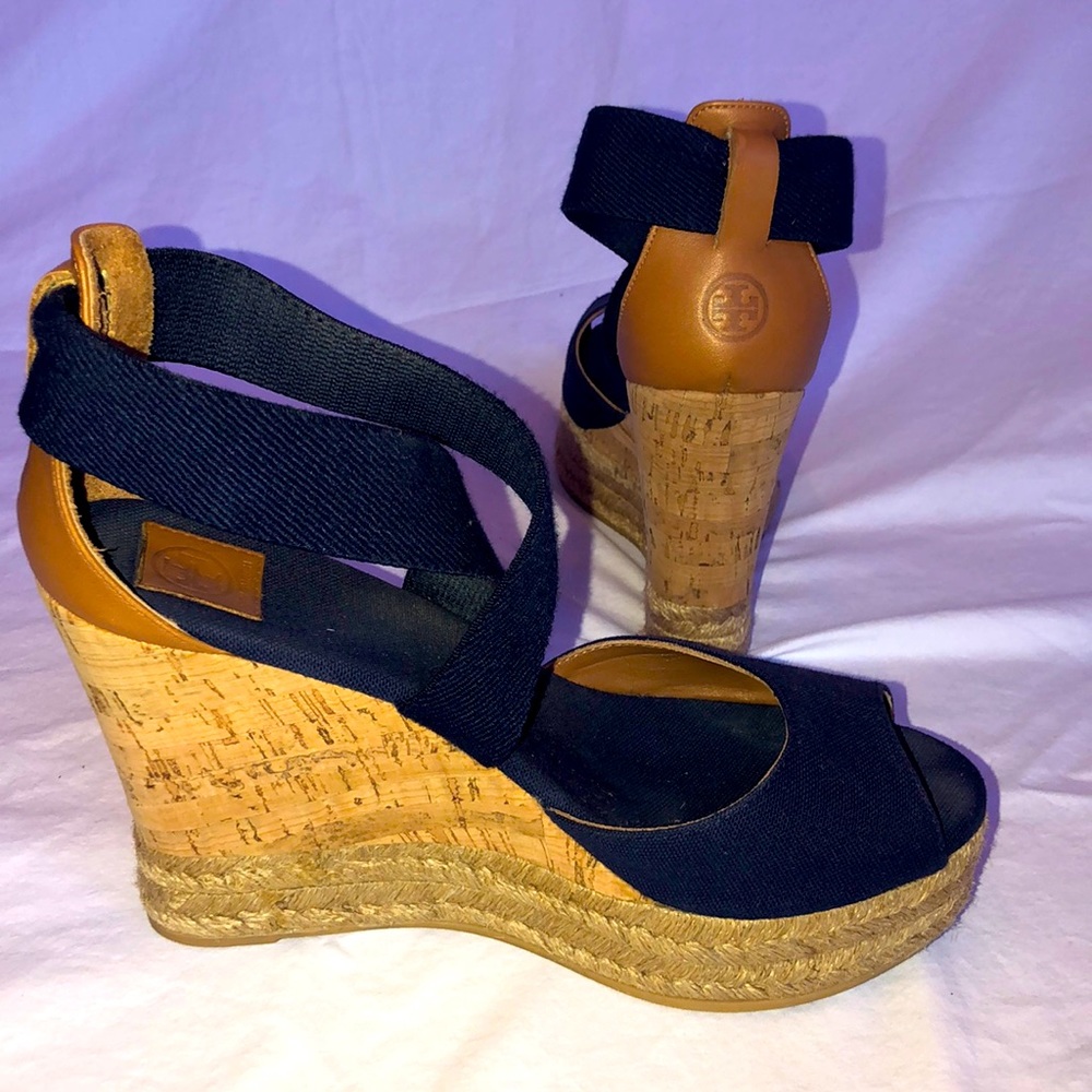 Tory Burch Navy Espadrilles size 8